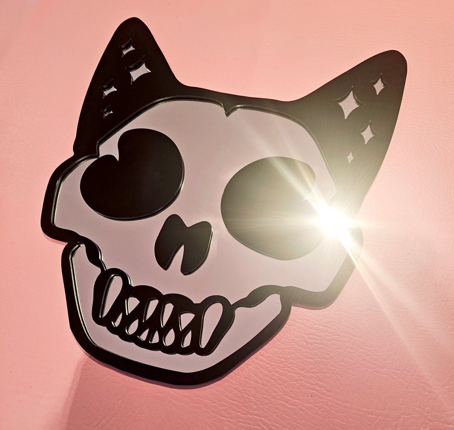 Cat Skull Mirror